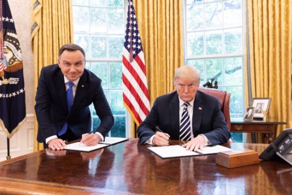 Photo Donald Trump Tweets Picture Of Trump And Polish President