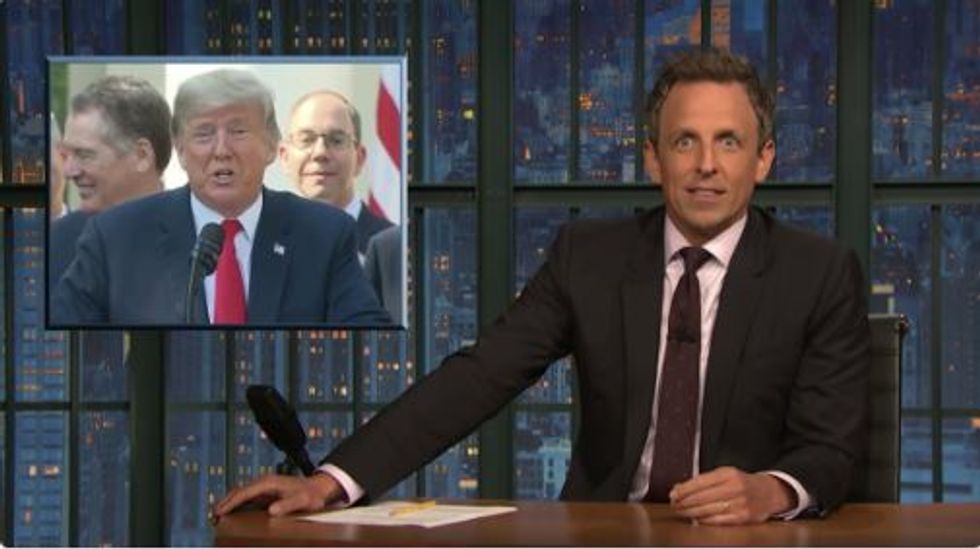 Seth Meyers Says What We're All Thinking About Donald Trump After He Insulted a Female Reporter at a Press Conference Yesterday