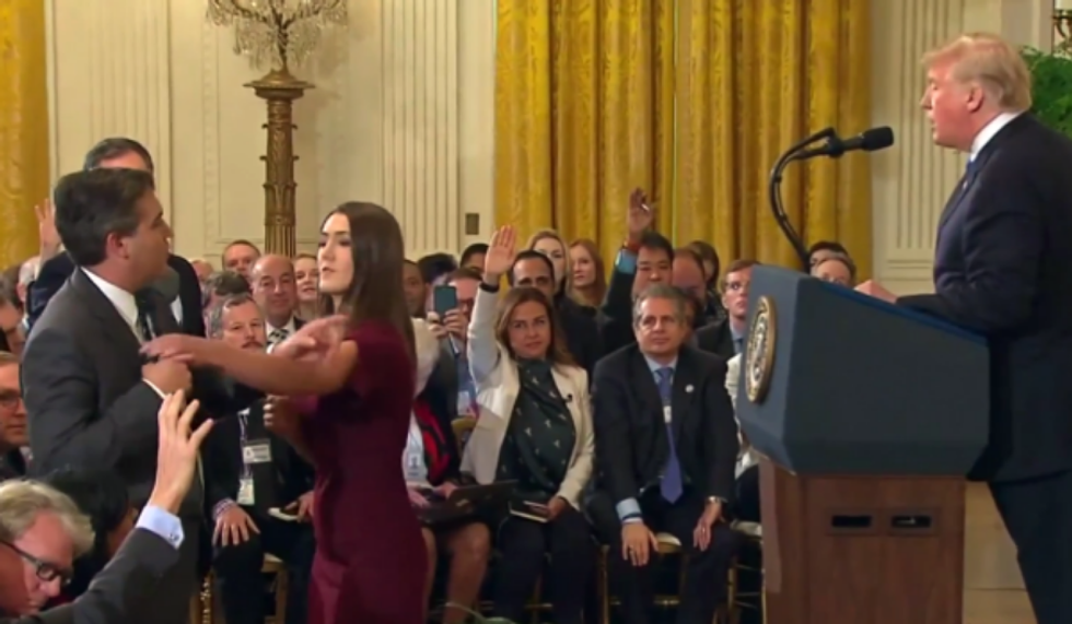 Sarah Sanders Just Posted a Questionable Video of Jim Acosta Supposedly 'Placing His Hands' on a White House Intern, and People Are Calling Her Out
