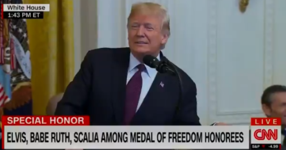 Donald Trump Just Made an Off Color Remark to Antonin Scalia's Widow During His Presidential Medal of Freedom Ceremony, and People Can't Even