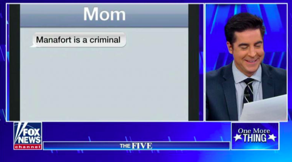 Watch Jesse Watters Reads Texts From His Liberal Mother Including Manafort Is A Criminal And 0456
