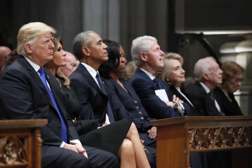 People Can't Stop Sharing Photos of How Awkward the Front Row of George H. W. Bush's Funeral Got Once Donald Trump Arrived