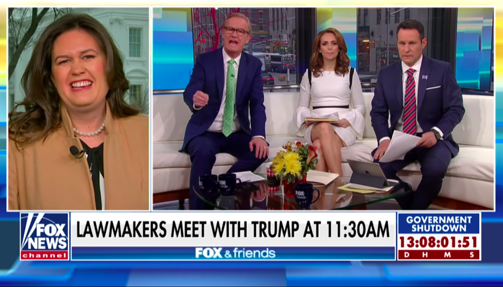 Sarah Sanders Just Went on 'Fox & Friends' to Slam Nancy Pelosi For Calling Trump's Border Wall Immoral, and It Got Weird Quickly