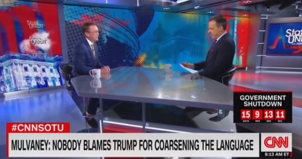 Top Trump Official Tried to Claim That No One Blames Donald Trump for the 'Coarsening of Language' in Politics, and Jake Tapper Just Laughed in His Face