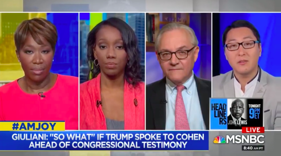 This MSNBC Panel Reacting to Rudy Giuliani's Bonkers Comments About Donald Trump and Michael Cohen Is All of Us