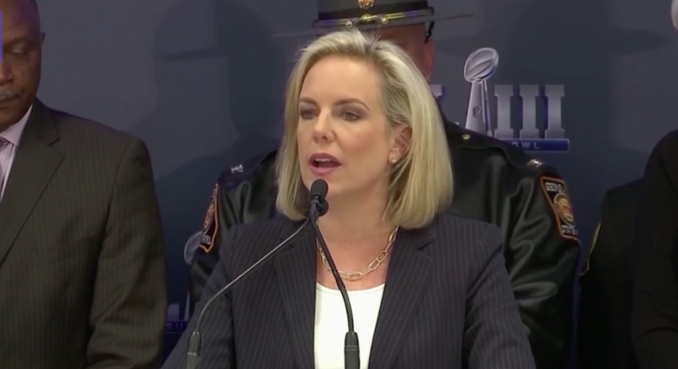 People Are Mocking Donald Trump's Homeland Security Secretary for the Awkward Way She Just Discussed Security Measures at the Super Bowl
