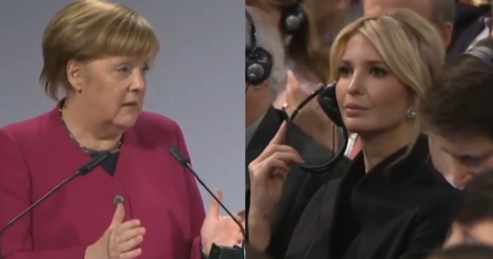 Ivanka Was Not Having Angela Merkel's Swipe at Trump Over His Trade Policy During a Speech in Munich, But the Rest of the Audience Loved It