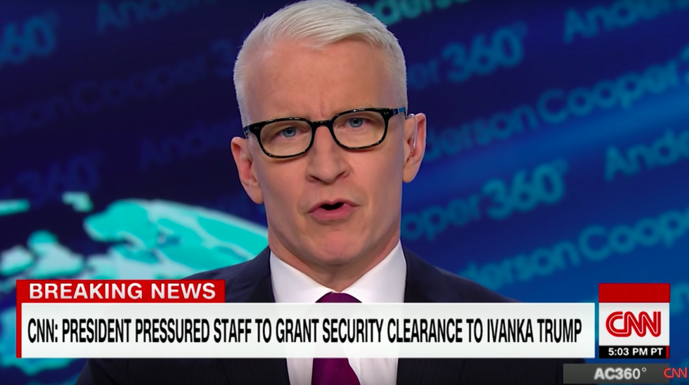 Anderson Cooper Just Said What We're All Thinking About Ivanka Trump and Jared Kushner's Roles in the White House