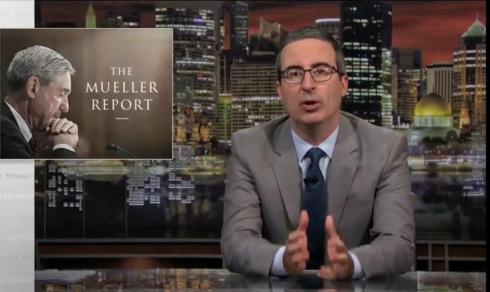 John Oliver Just Perfectly Called Out Fox News For Its Reaction to Barr's Mueller Report Memo With an On Point Alternate Universe Headline