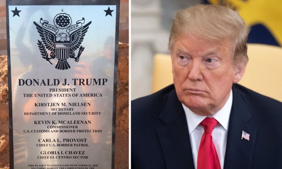 This Official 'Trump' Plaque on the Southern Border Is a Total Lie, and George Conway Can't Stop Calling Trump Out for It