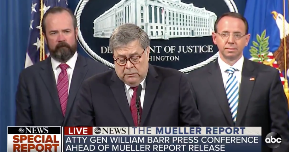 Rod Rosenstein Looked Very Uncomfortable Standing Behind William Barr During His Press Conference, and Everyone Is Making the Same Joke