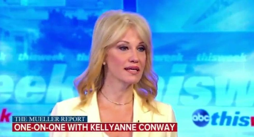 Kellyanne Conway's Latest Explanation for How Donald Trump Can Claim 'Complete Exoneration' in the Mueller Probe Is Classic Kellyanne Conway