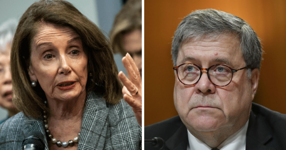 Nancy Pelosi Had the Perfect Response After William Barr Jokingly Asked Her If She Had Handcuffs With Her to Arrest Him
