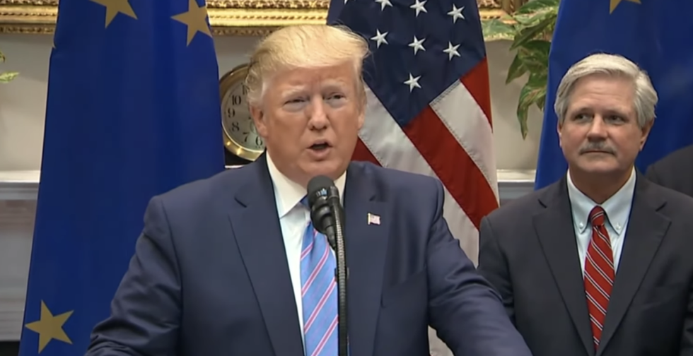 Trump Just Made the Most Cringeworthy Tariff Joke in Front of EU Leaders and People Were Visibly Terrified