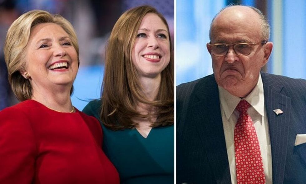 Hillary and Chelsea Clinton Roast Rudy Giuliani on Twitter After He Complained the Clintons Are Unfairly 'Protected and Immune'