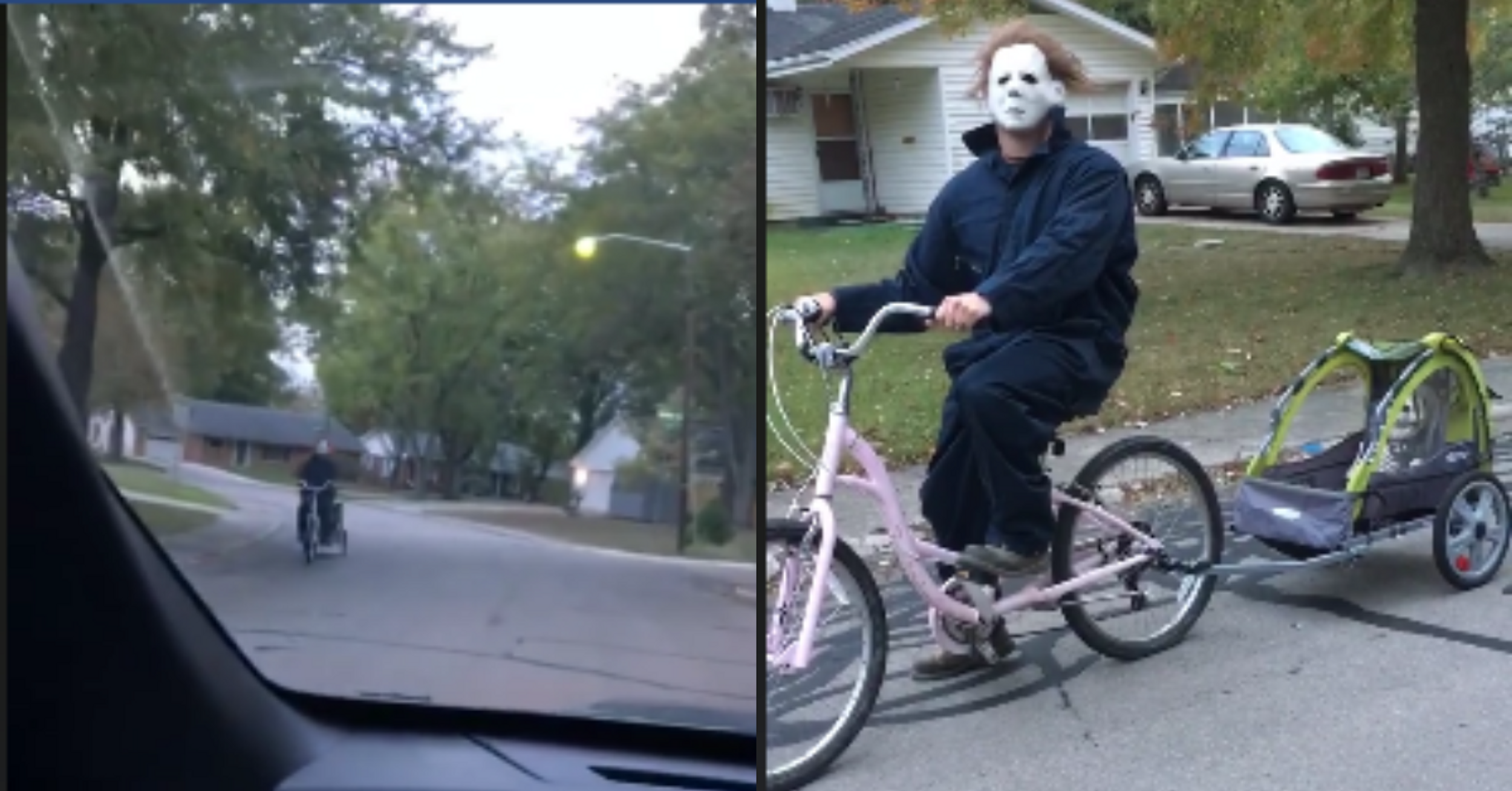 Woman Rips Her Husband A New One For Riding Her Bike Around Their Neighborhood Dressed As Michael Myers
