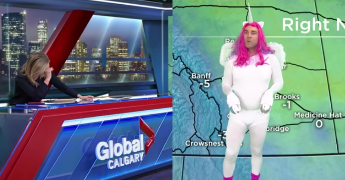 News Anchors Totally Lose It When Meteorologist Prances Onto Set Dressed As A Unicorn