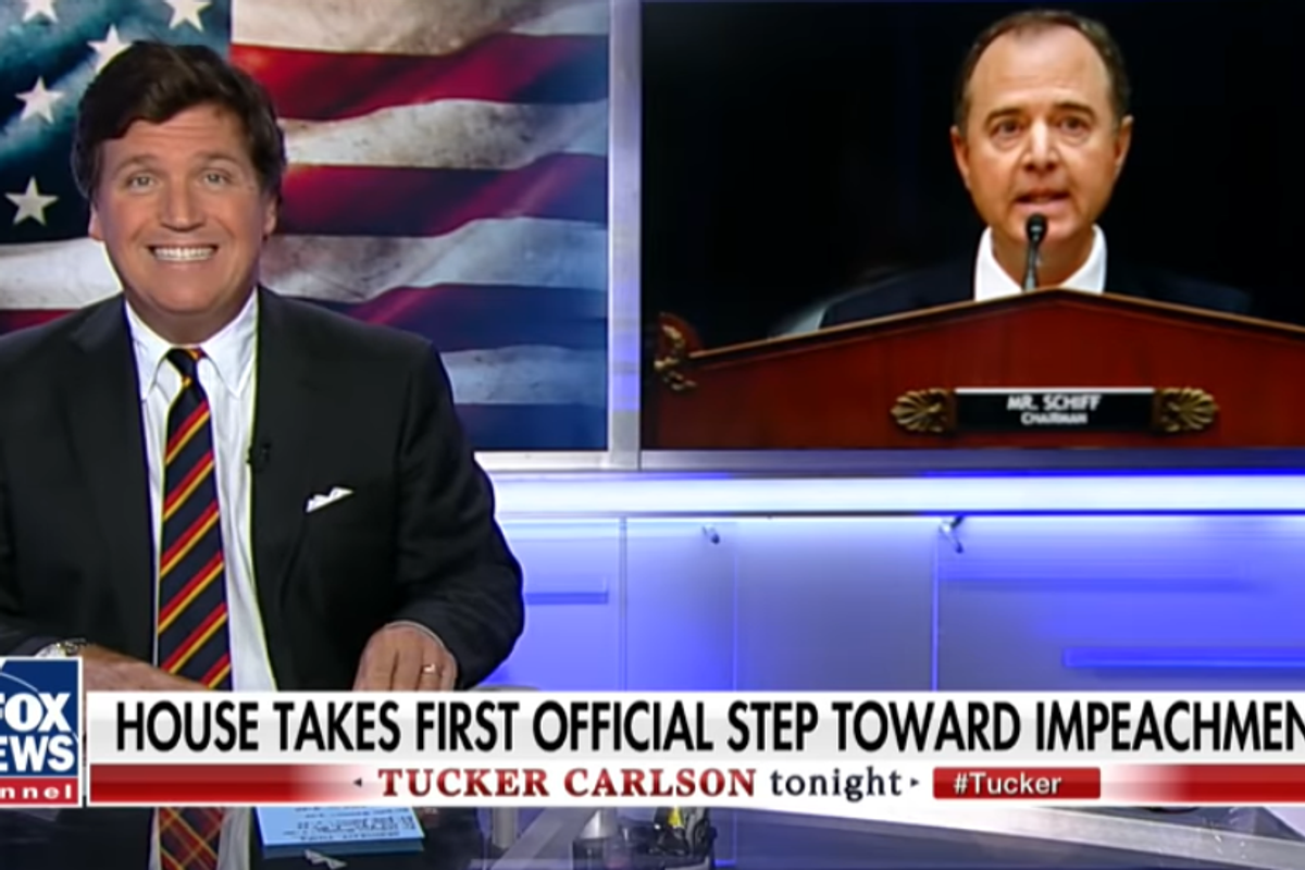 Tucker Carlson Done With Pete Buttigieg's Man Stew, Talkin' 'Bout Adam Schiff's Big Gulps Now