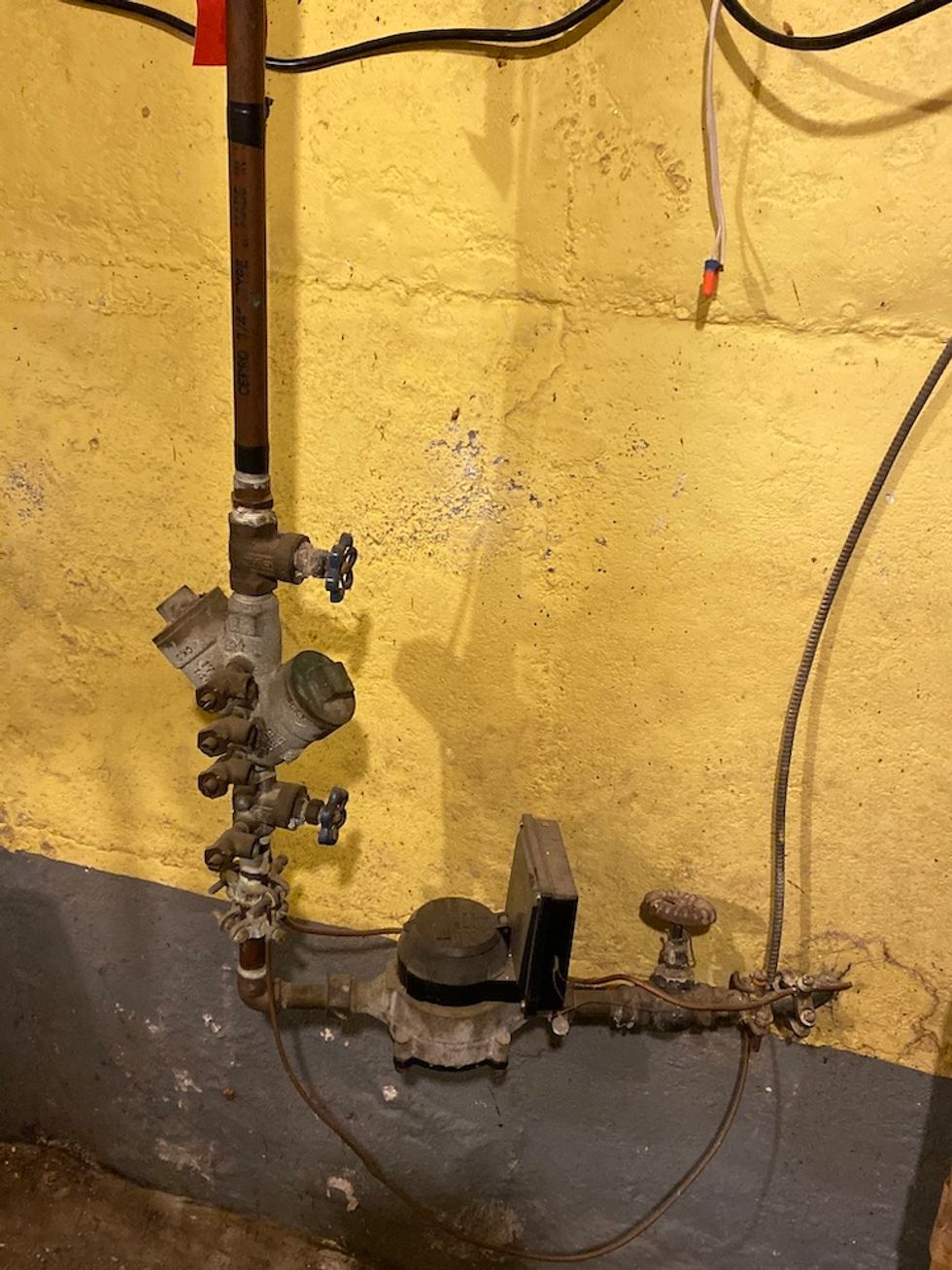 Photo of a home's water main.