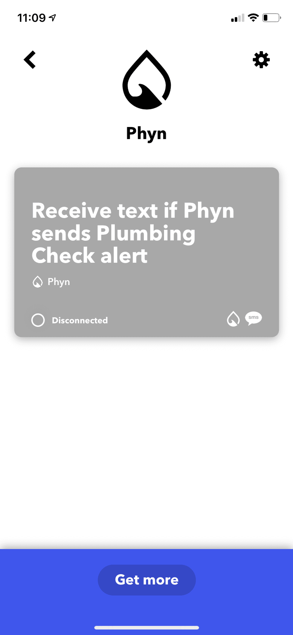 Screenshot of Phyn in IFTTT app