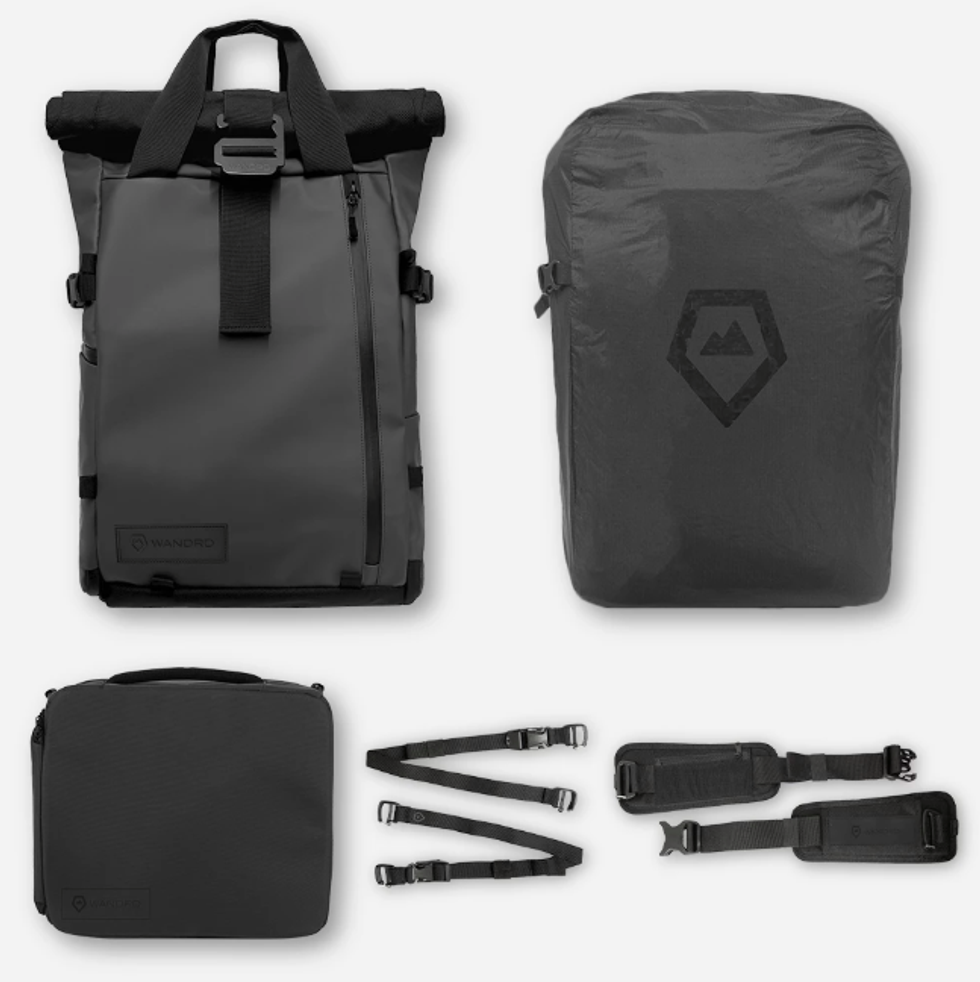 The Wandrd Prvke backpack and camera cubes and straps