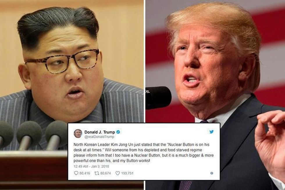 Trump and Kim Button Tweet