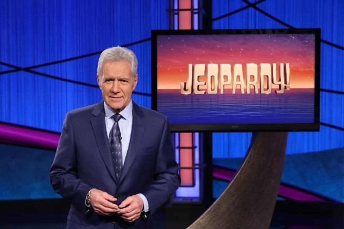 Alex Trebek hosting Jeopardy!