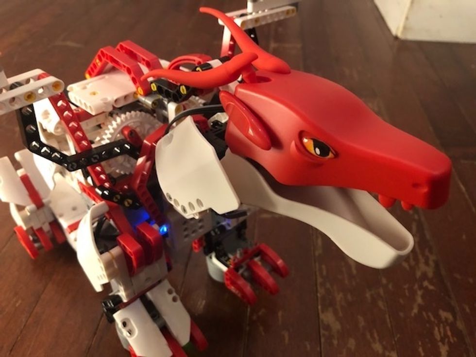 The completed Jimu Firebot Kit dragon robot