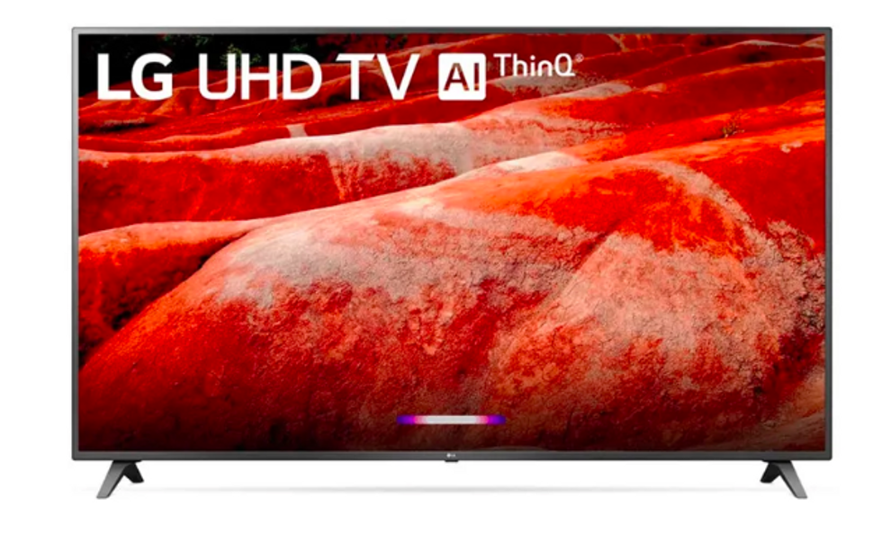 LG UHD TV against a white background