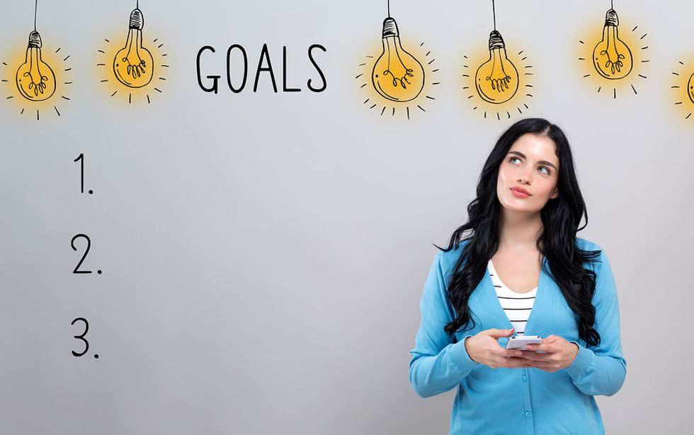Young professional thinks about her career goals for the year ahead.