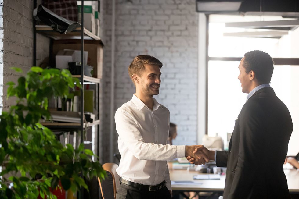 Laid off employee protecting his personal brand by staying positive