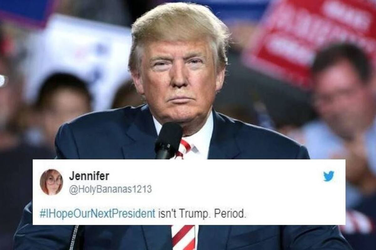 People are so ready to get rid of Trump #IHopeOurNextPresident is already trending on Twitter