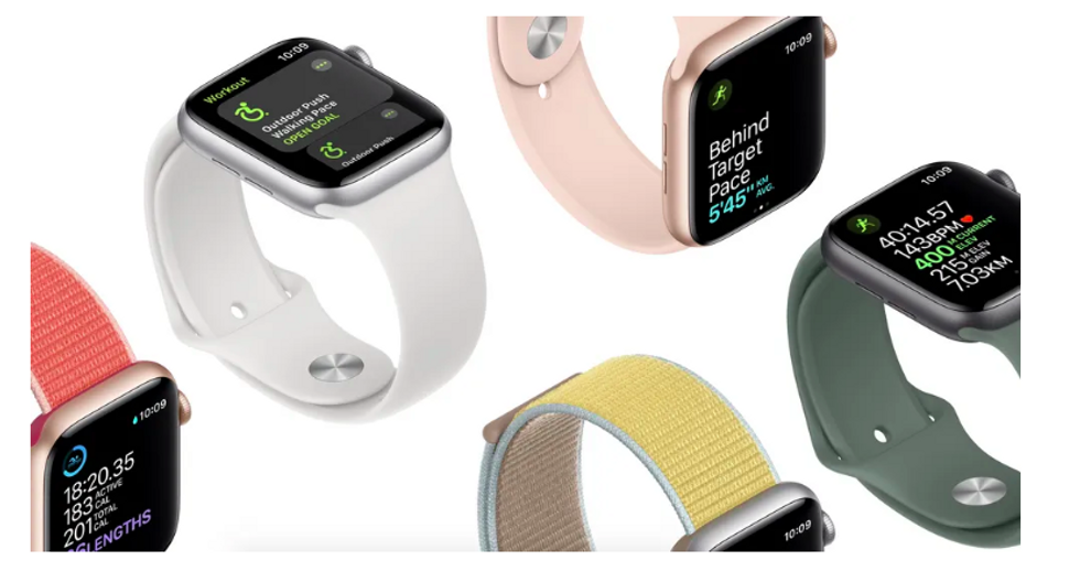 Apple Watches in multiple colors and bands