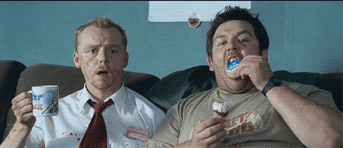 shaun and ed in "Shaun of the Dead"
