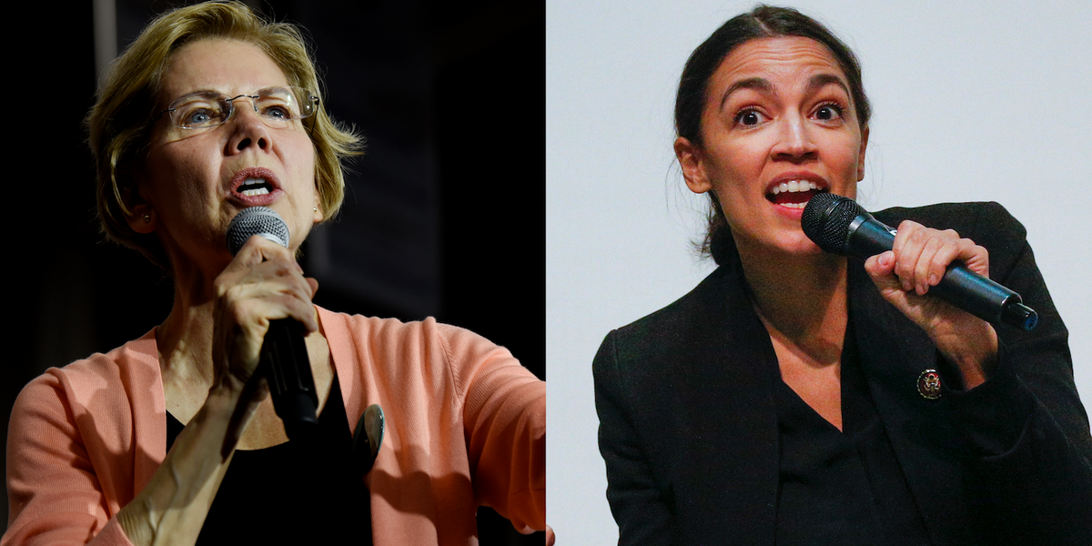 Elizabeth Warren and AOC #StandWithTaylor