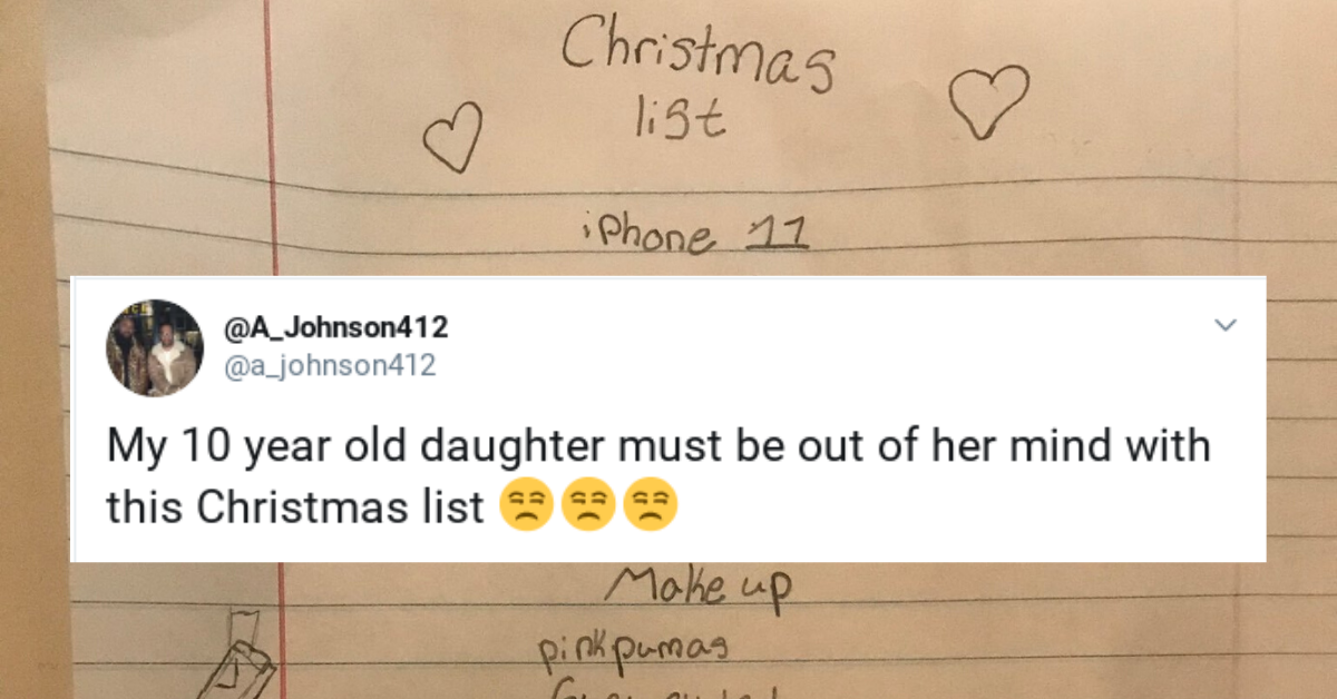 10-Year-Old Girl's Lavish Christmas Wish List Leaves Her Dad In Disbelief But Also Kind Of Impressed