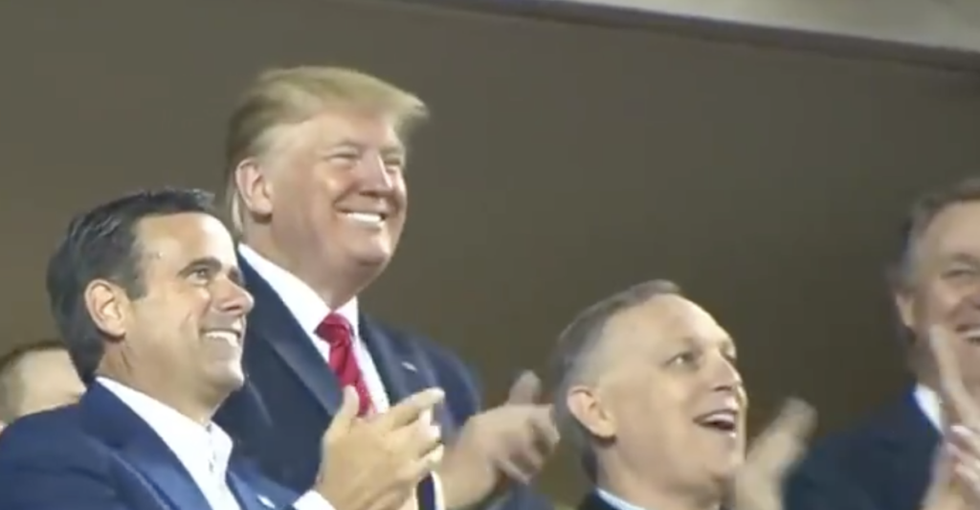 Trump Was Having A Great Time at the World Series—Until The Moment He Realized People Were Booing Him