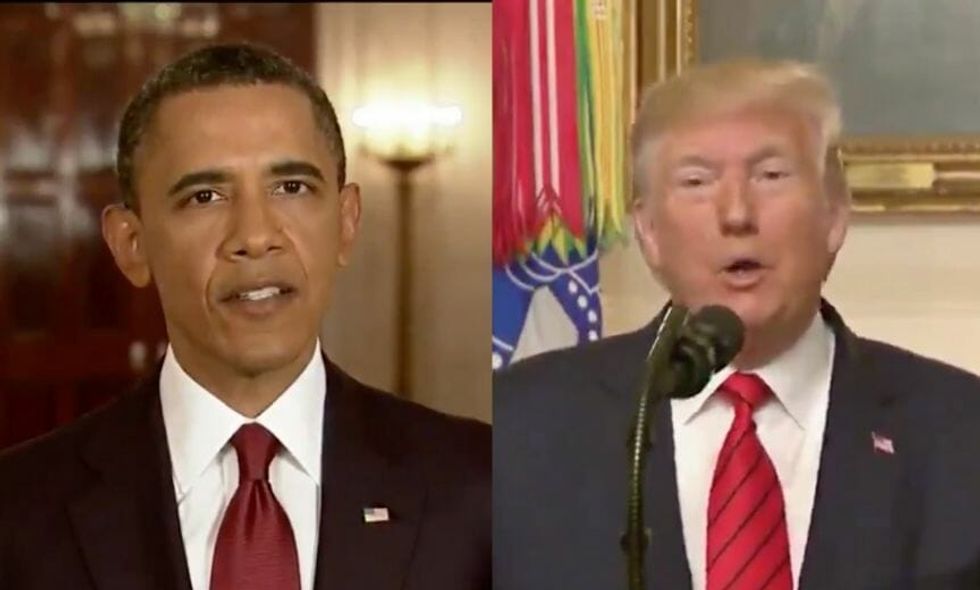Video Mash-up of Trump Announcing Al Baghdadi's Death and Obama Announcing Bin Laden's Death Is a Contrast for the Ages