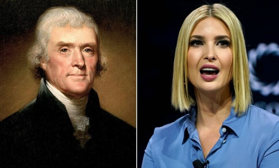 Ivanka Quotes Jefferson in Message of Support for Her Father, Legal Expert Shuts Her Down With Jefferson Quote of Her Own