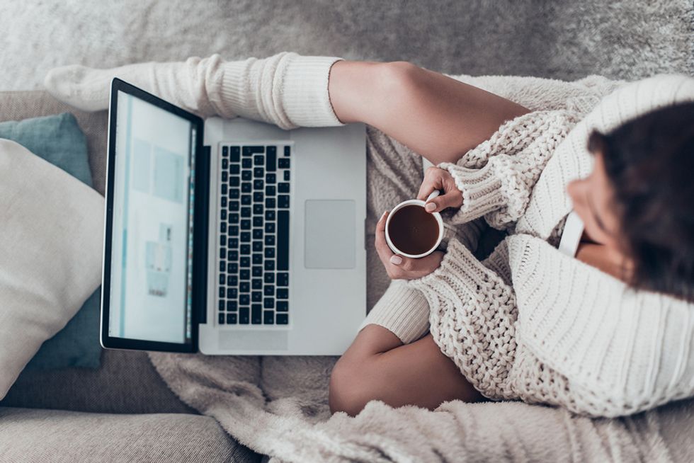 Woman works on her personal brand over the holiday break
