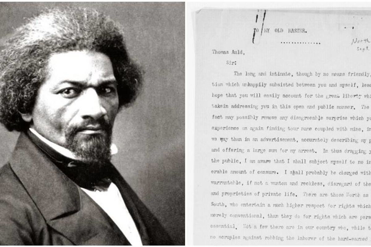 Ten years after running away, Frederick Douglas sent a beautiful and brutal letter to his old master