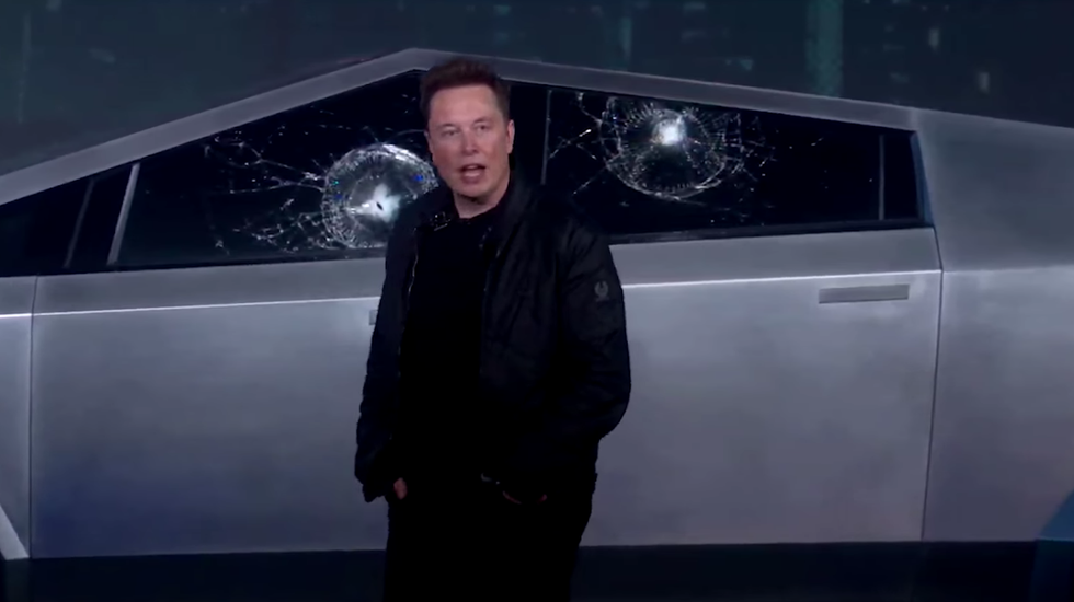 Elon Musk Cybertruck smashed windows