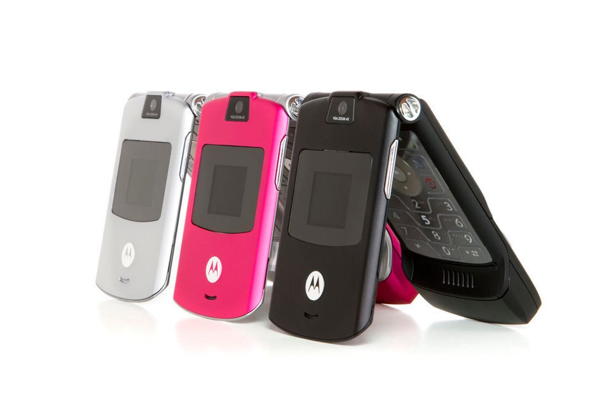 Stock photo of 2005 Motorola Razr phone