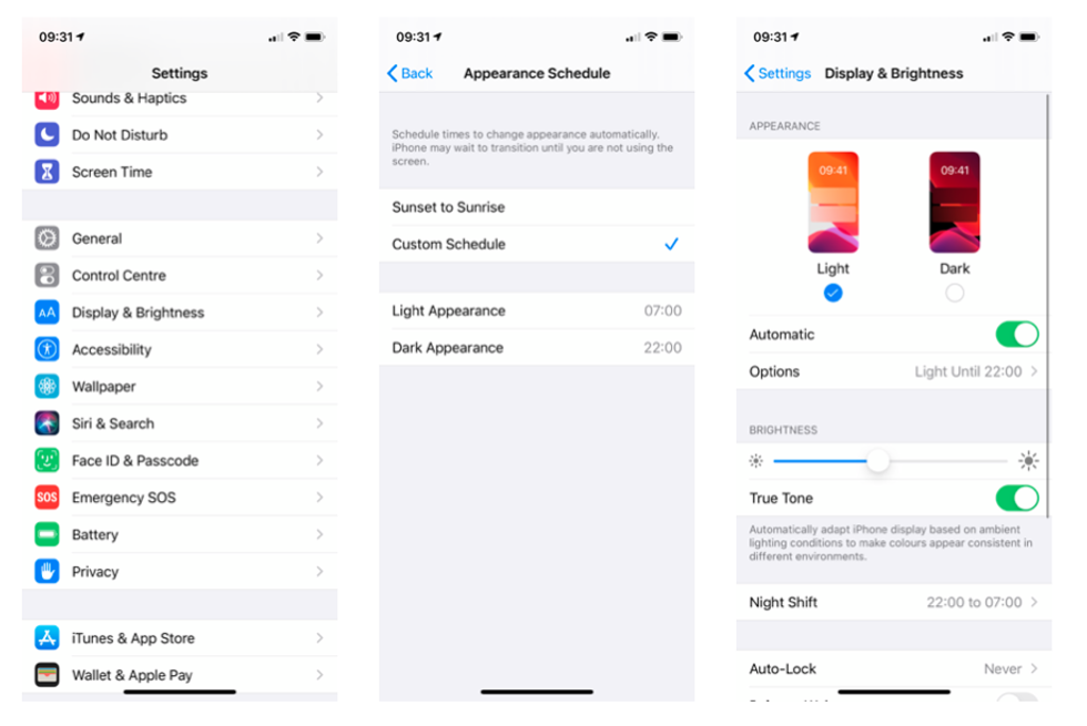 Dark mode iOS 13 instructions