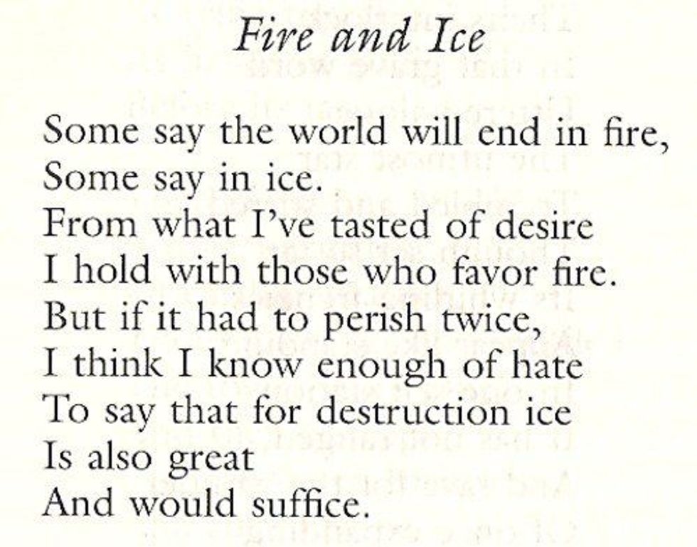 1 Fire And Ice Robert Frost Trueself