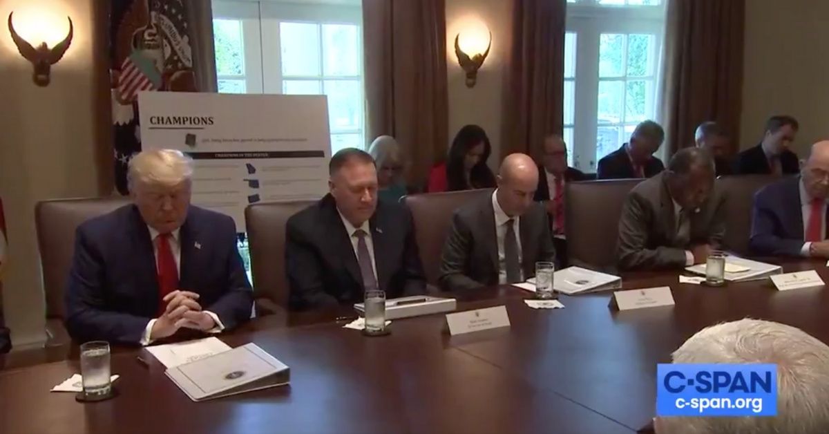 Video Of Trump's Cabinet Praying To Thank God For Trump Is Giving People The Creeps
