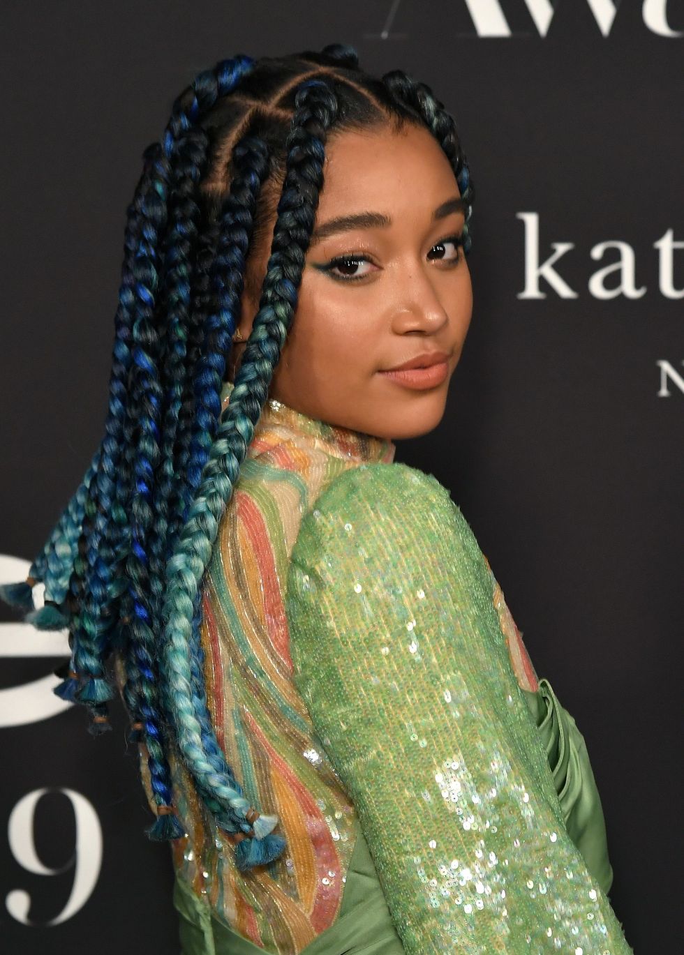 Amanda Stenberg Has Blue Ombre Box Braids They Re Good Nylon