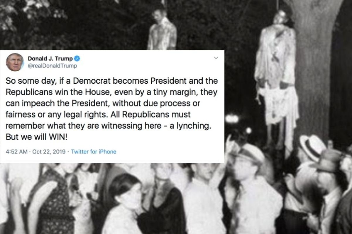 Trump's 'lynching' claim draws swift, severe backlash—and deservedly so