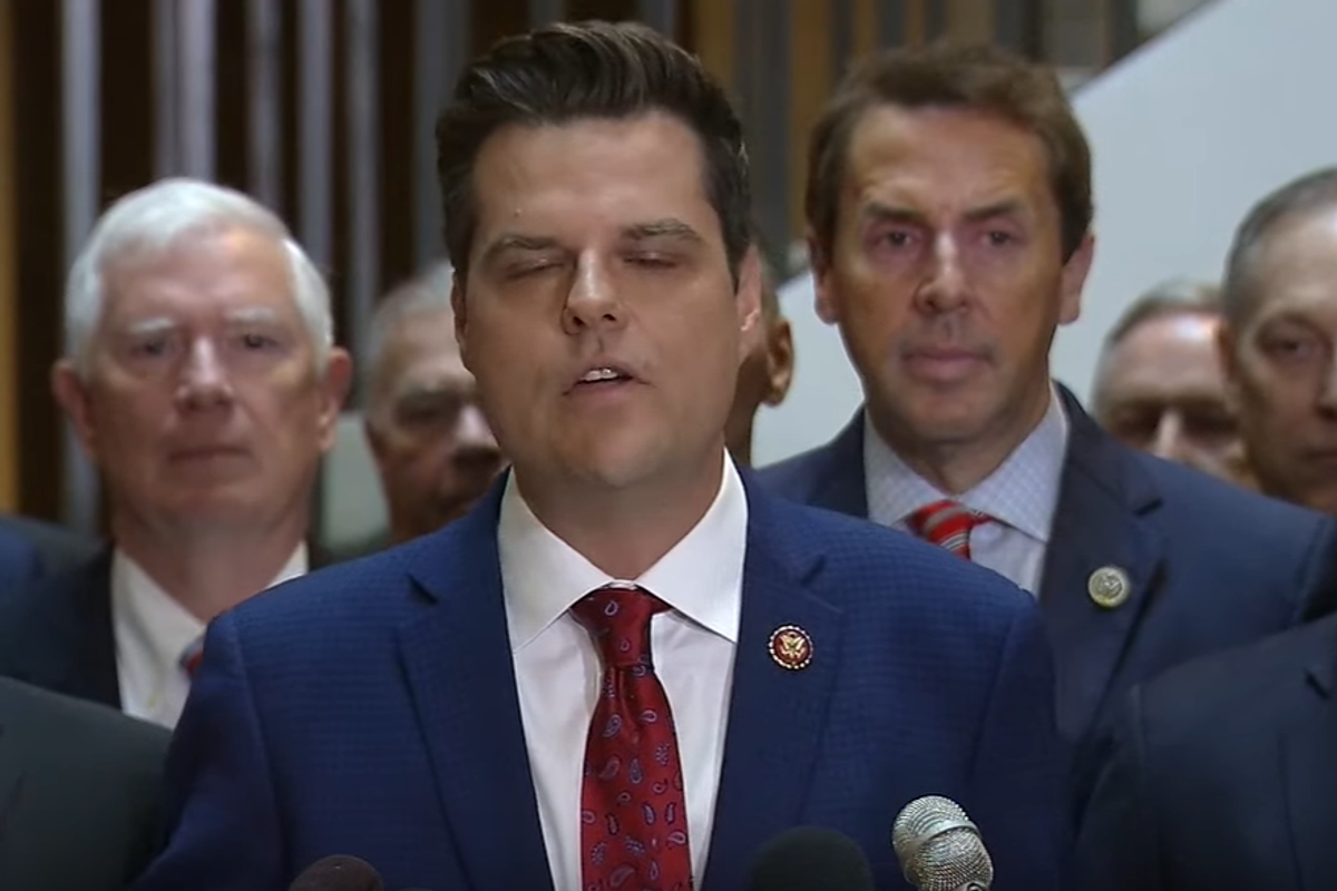 Matt Gaetz's Moron Rebellion Leaves Mark On Impeachment Inquiry. A Skidmark.