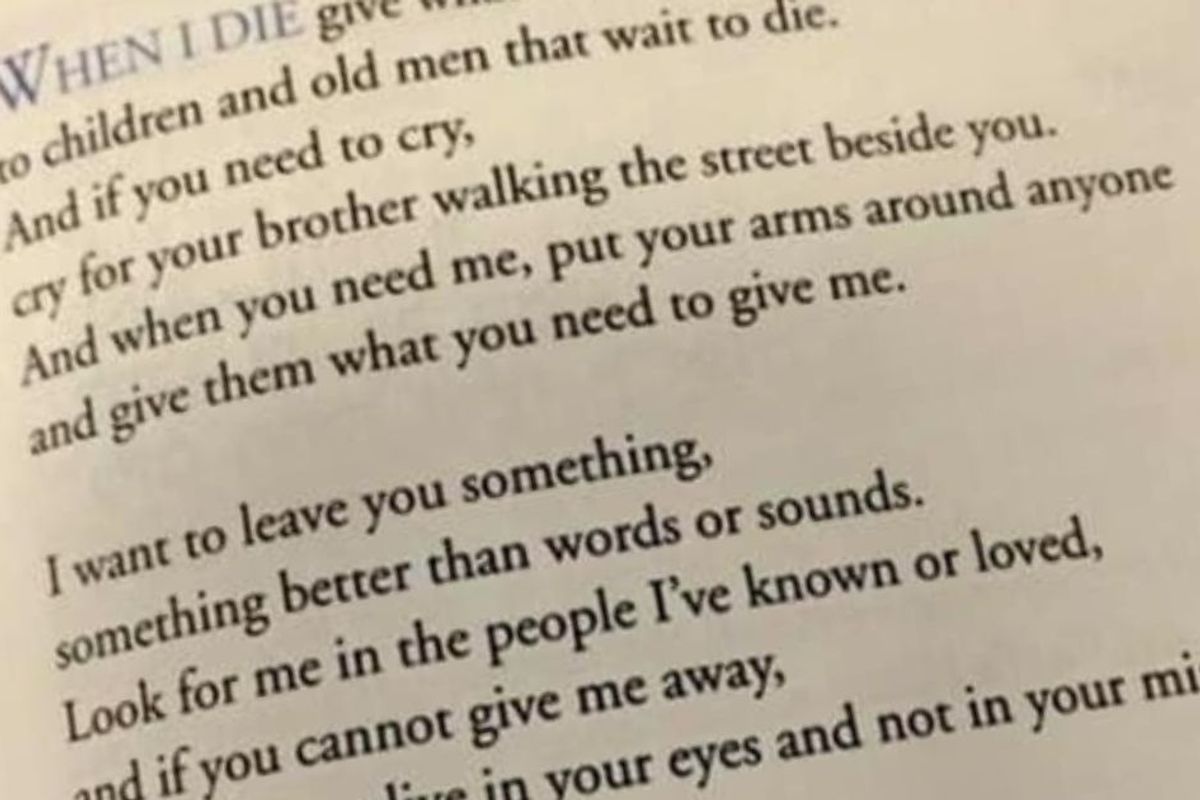 A poem about death went viral for the beautiful, universal truth it contains